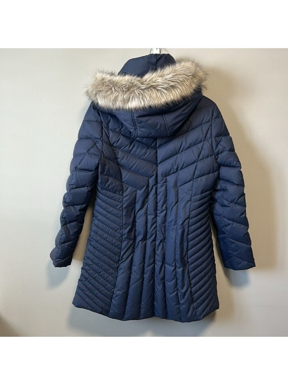 Anne Klein Winter Down Filled Classic Minimalist Puffer Jacket Coat Medium - Picture 4 of 15
